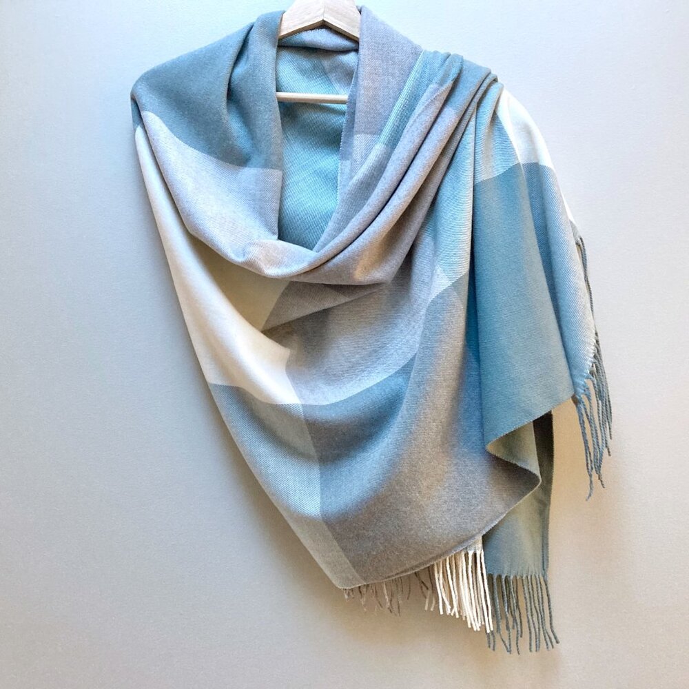 Love and Lore Colourblock Scarf - Green/Grey